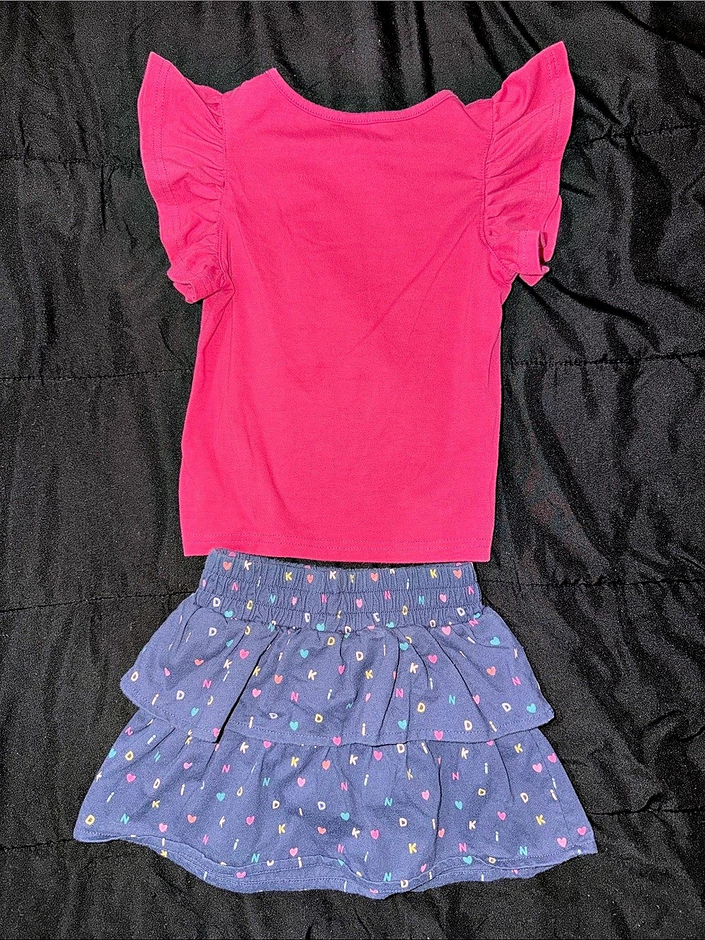 SHEIN Girls 5T Pink Top & Blue 3T Ruffle Skort Matching Set Like New